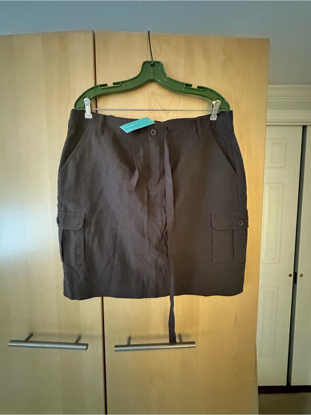 Christopher Banks Brown Cargo Skirt with Tie Waist nwt